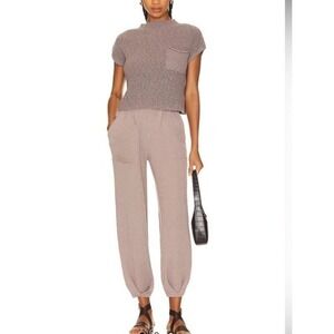 Sage + Stone Brown Ribbed Knit Sweater Vest and Jogger Lounge Set Size M